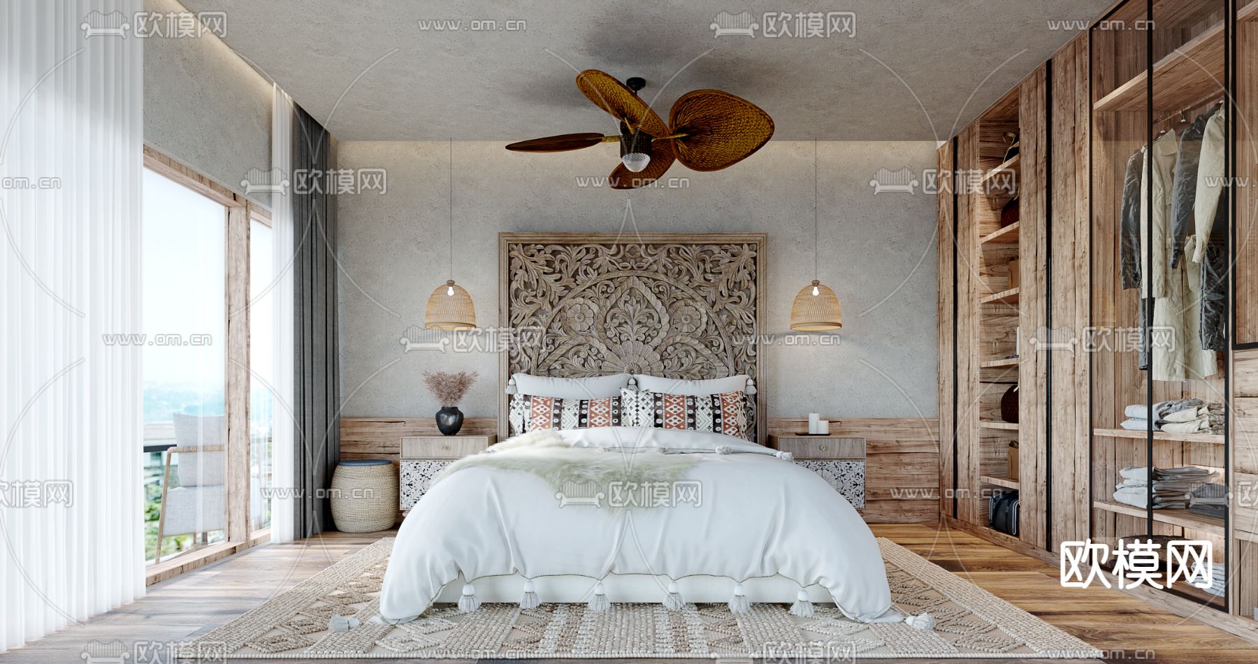 东南亚卧室3d模型下载
