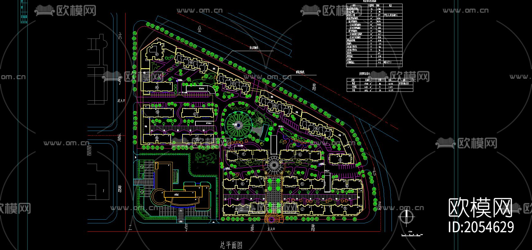 小区规划cad平面图下载