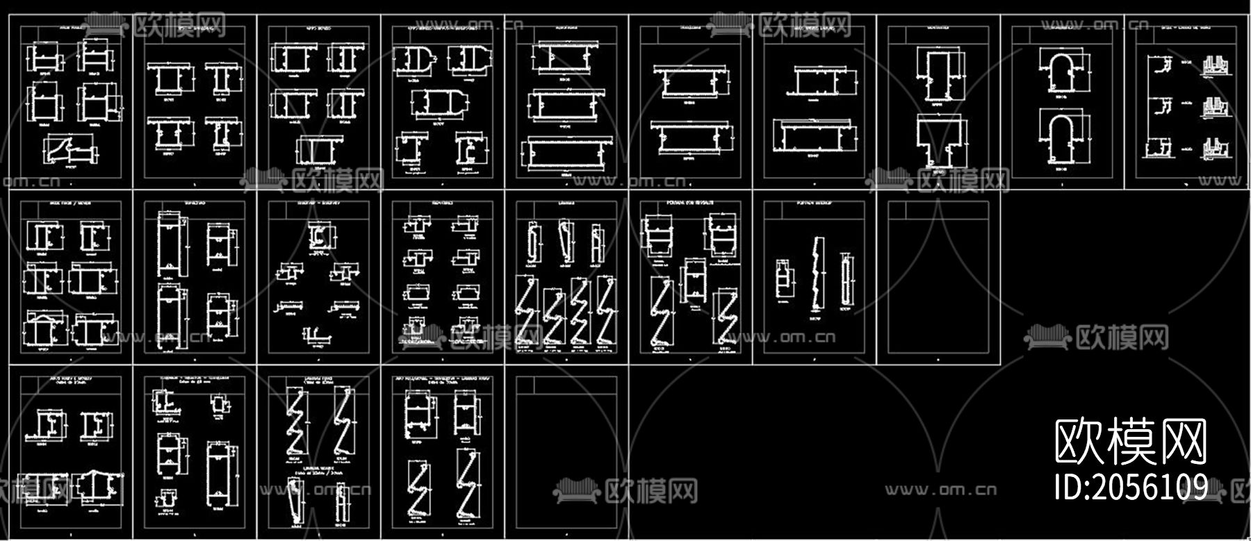 铝型材节点大样图下载（渲染图5）