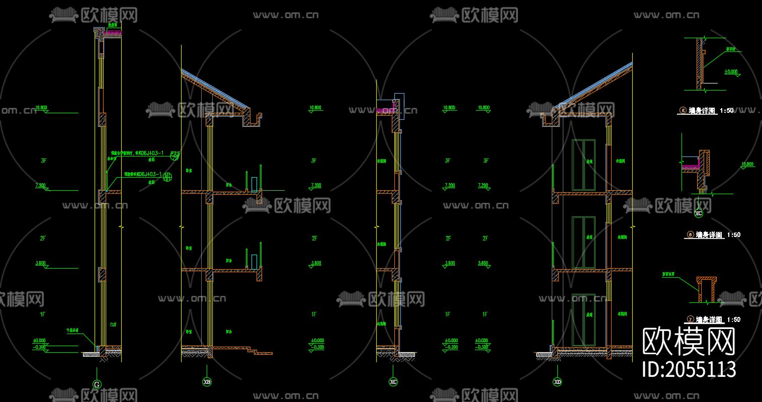 欧式cad建筑施工图下载（渲染图6）