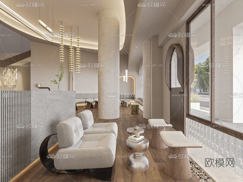 侘寂面包店烘焙店3d模型下载(渲染图1)
