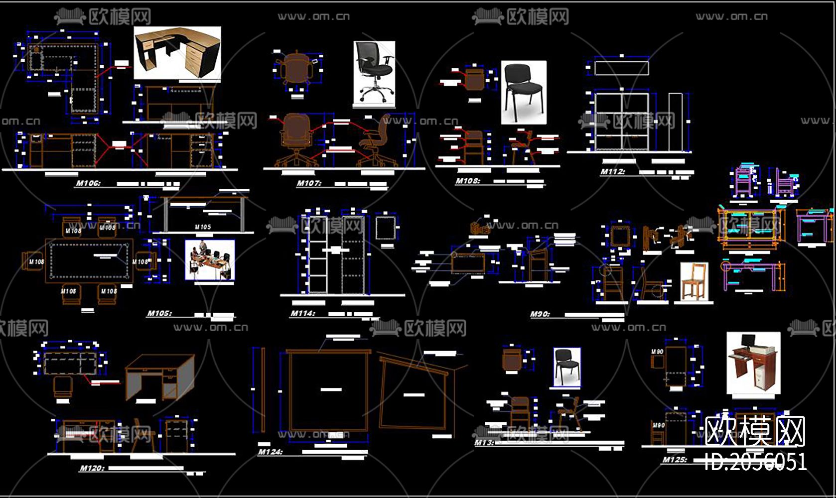 儿童房家具大样图下载（渲染图10）