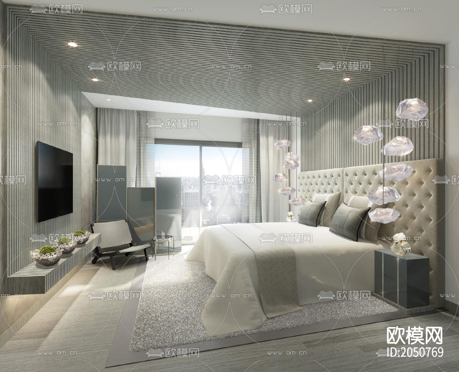 整装家居cad施工图下载（渲染图2）