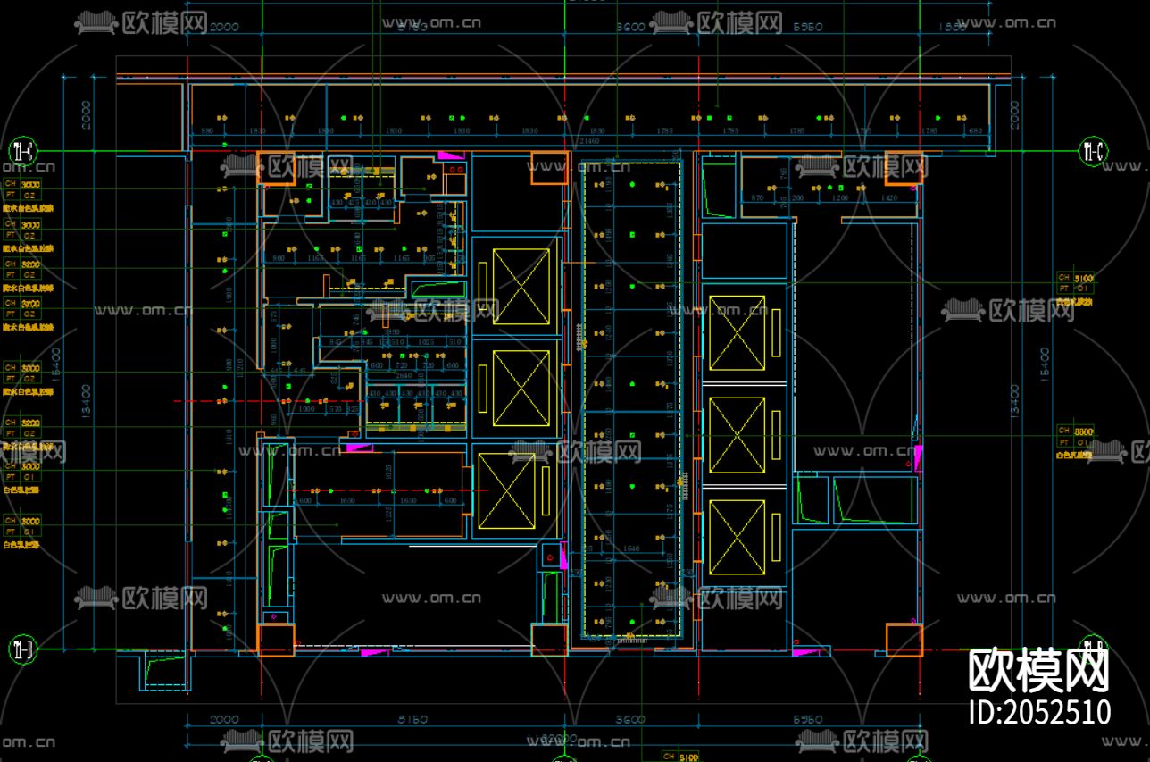 办公楼cad施工图下载（渲染图3）