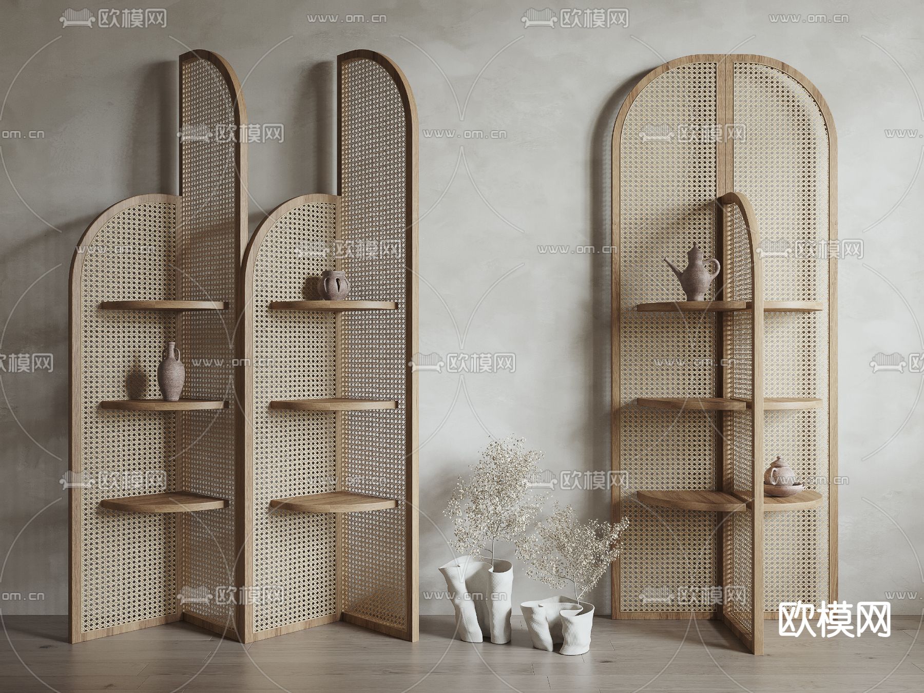 侘寂隔断屏风3d模型下载