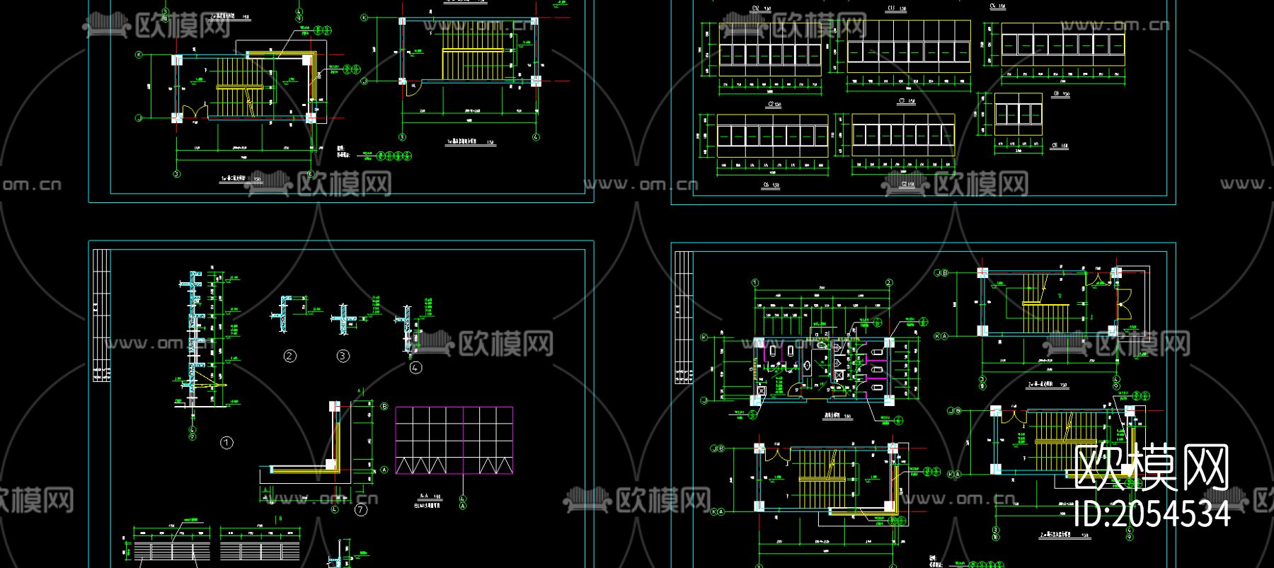 厂房建筑cad施工图下载（渲染图2）