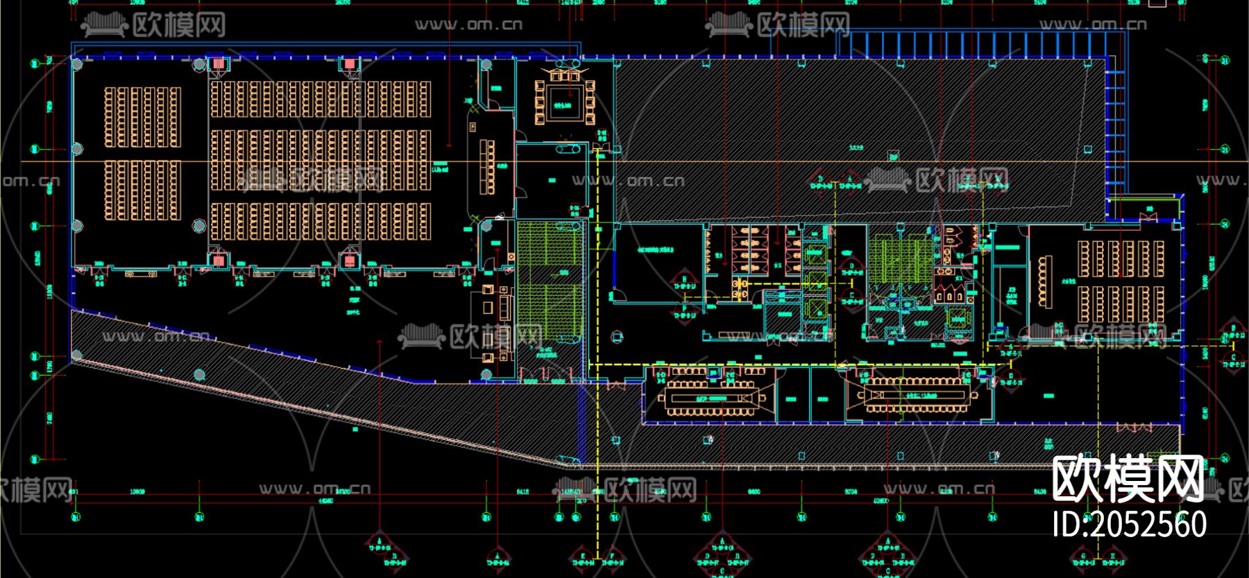 会议室cad施工图下载（渲染图3）
