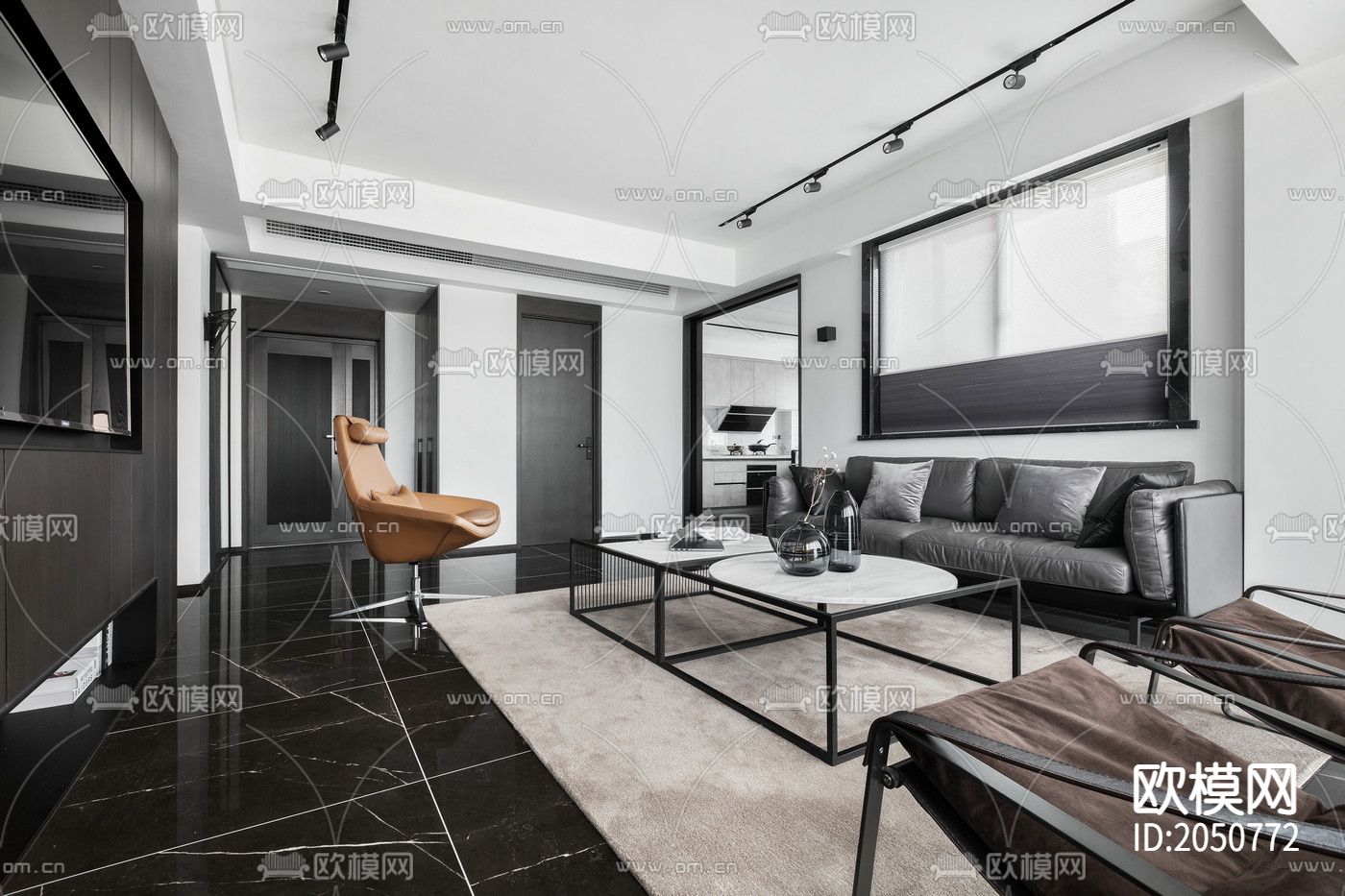 整装家居cad施工图下载（渲染图3）