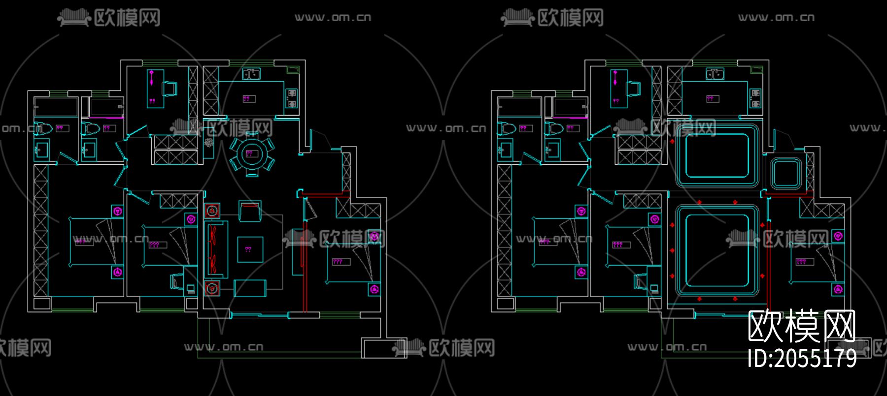家装cad图纸下载（渲染图1）