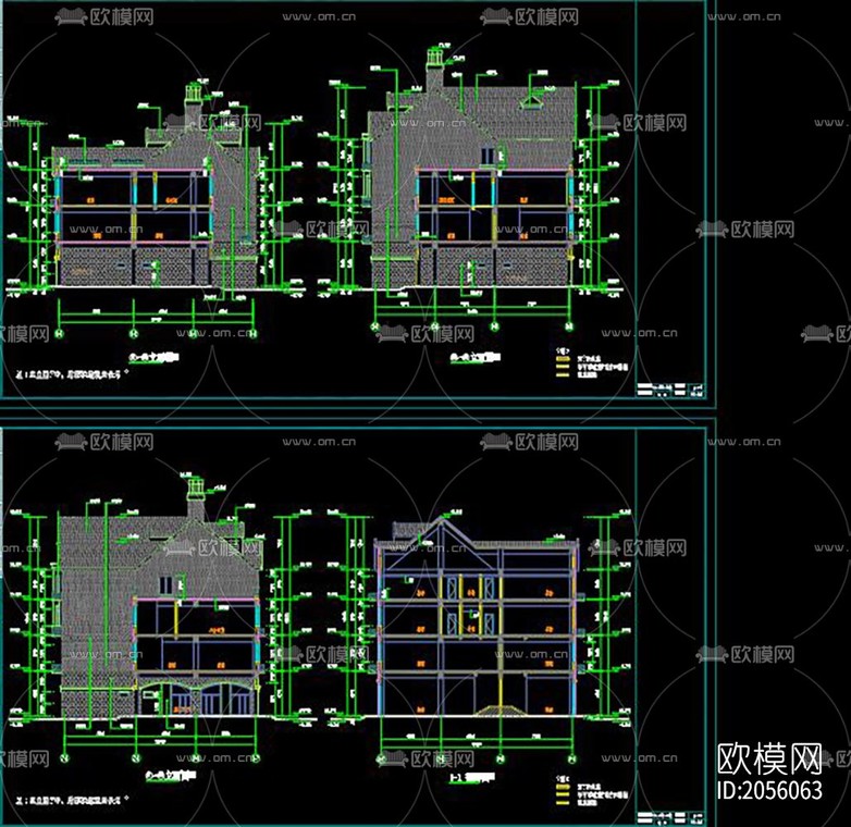 商业街建筑cad图纸-免费3dmax模型库-欧模网