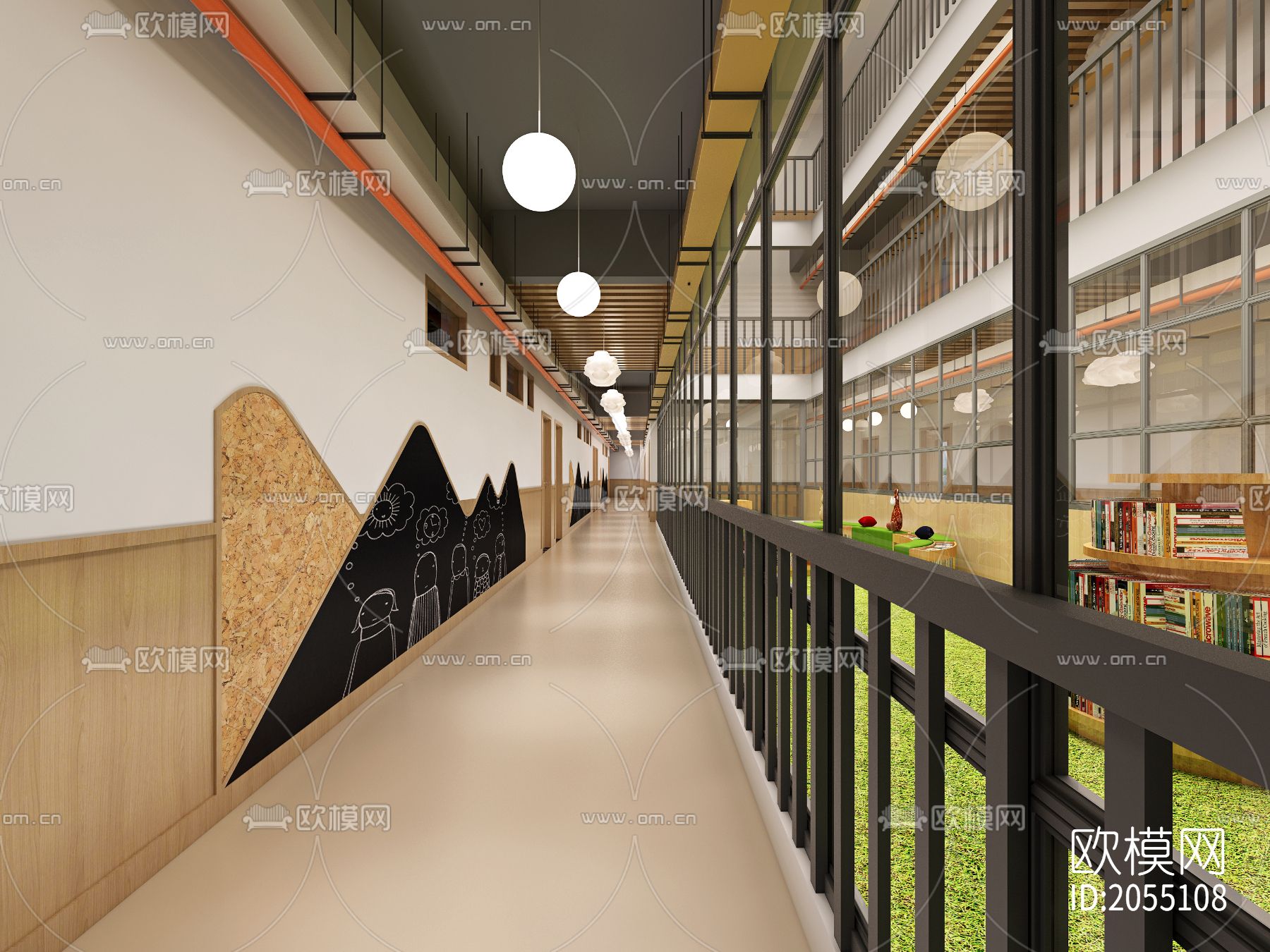 幼儿园cad施工图下载（渲染图6）