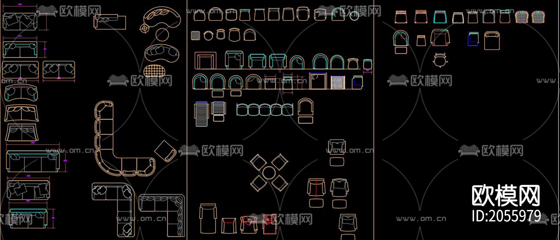 家具cad图库下载（渲染图3）