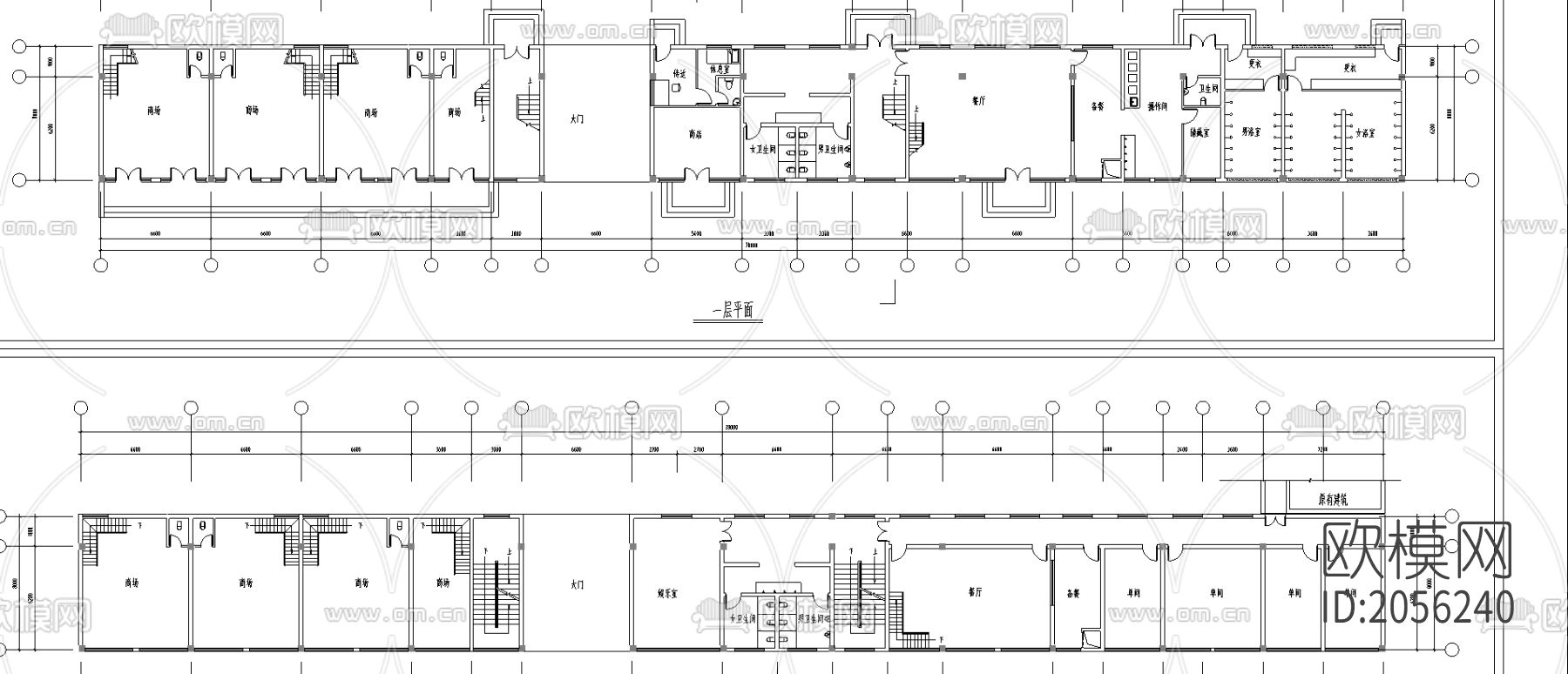 沿街综合楼建筑图纸下载（渲染图3）
