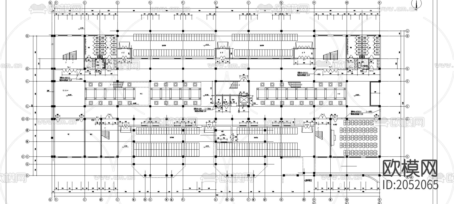 教学楼建筑cad施工图下载（渲染图1）