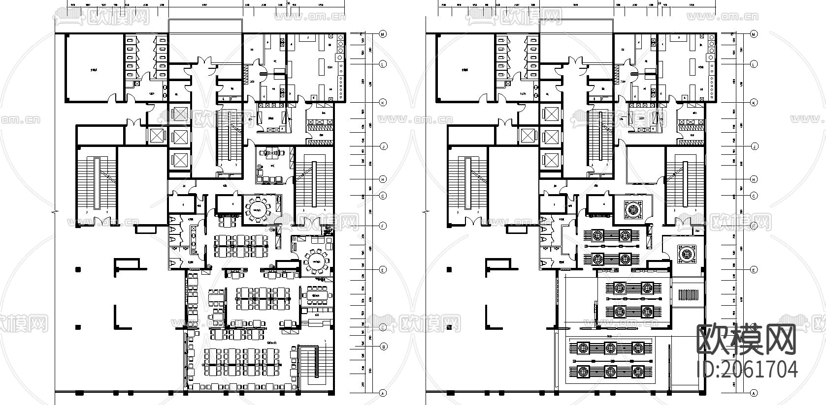 某餐厅建筑CAD施工图下载（渲染图1）