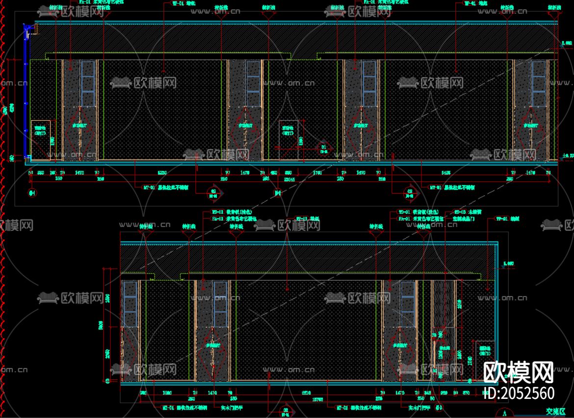会议室cad施工图下载（渲染图9）