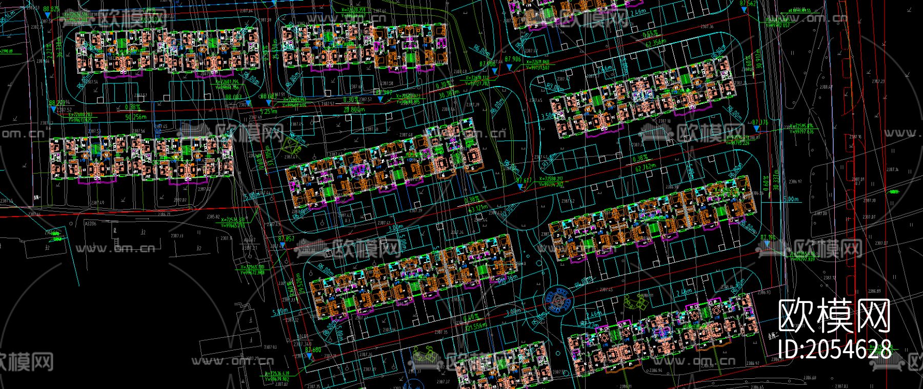 小区规划cad平面图下载（渲染图2）