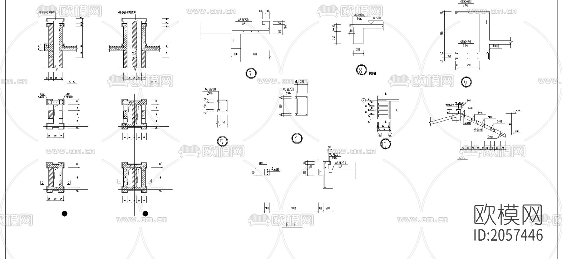 异型柱结构住宅cad施工图下载（渲染图1）