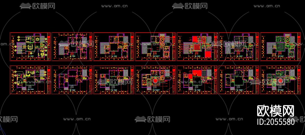 别墅住宅cad施工图-免费3dmax模型库-欧模网