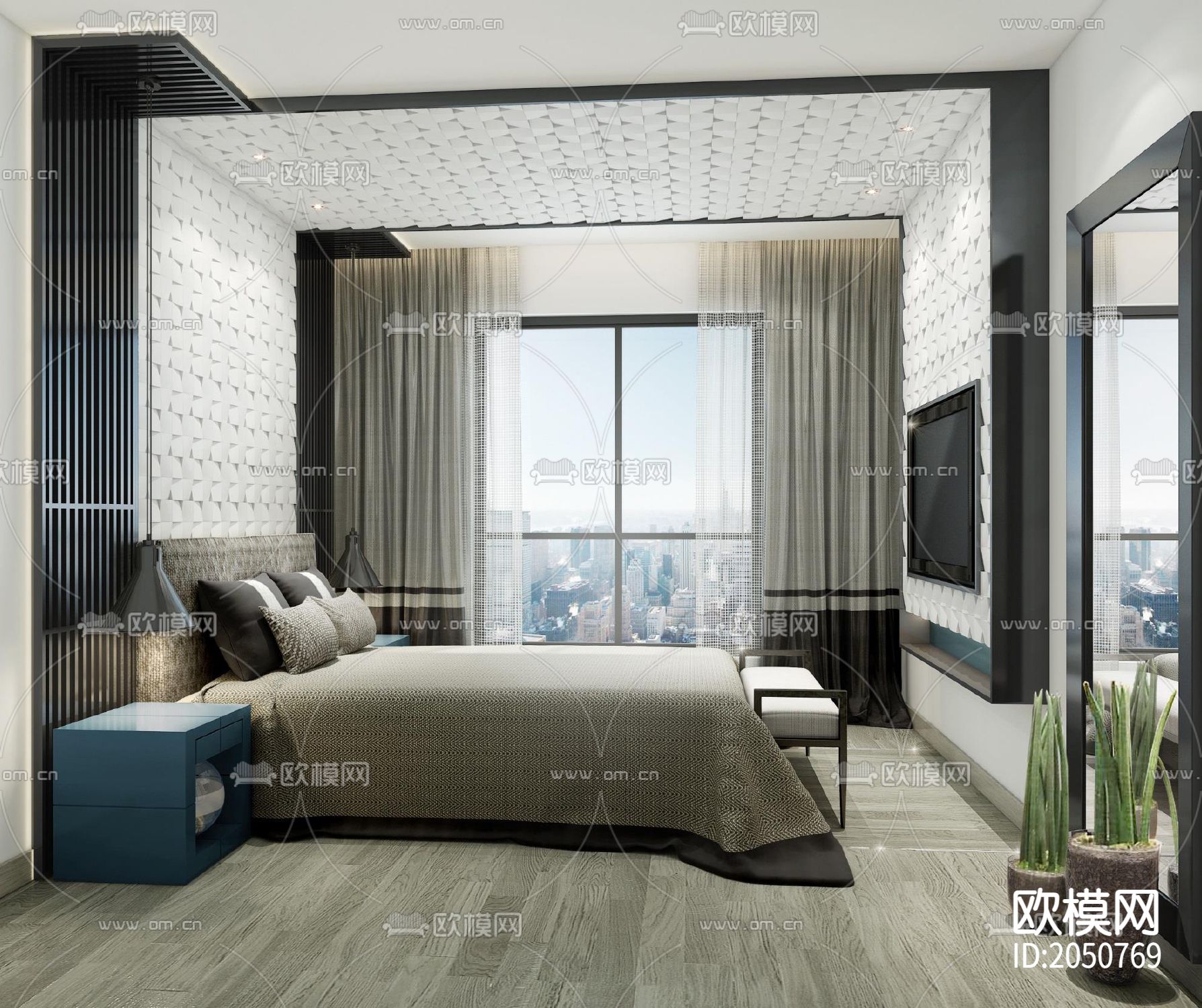 整装家居cad施工图下载（渲染图5）