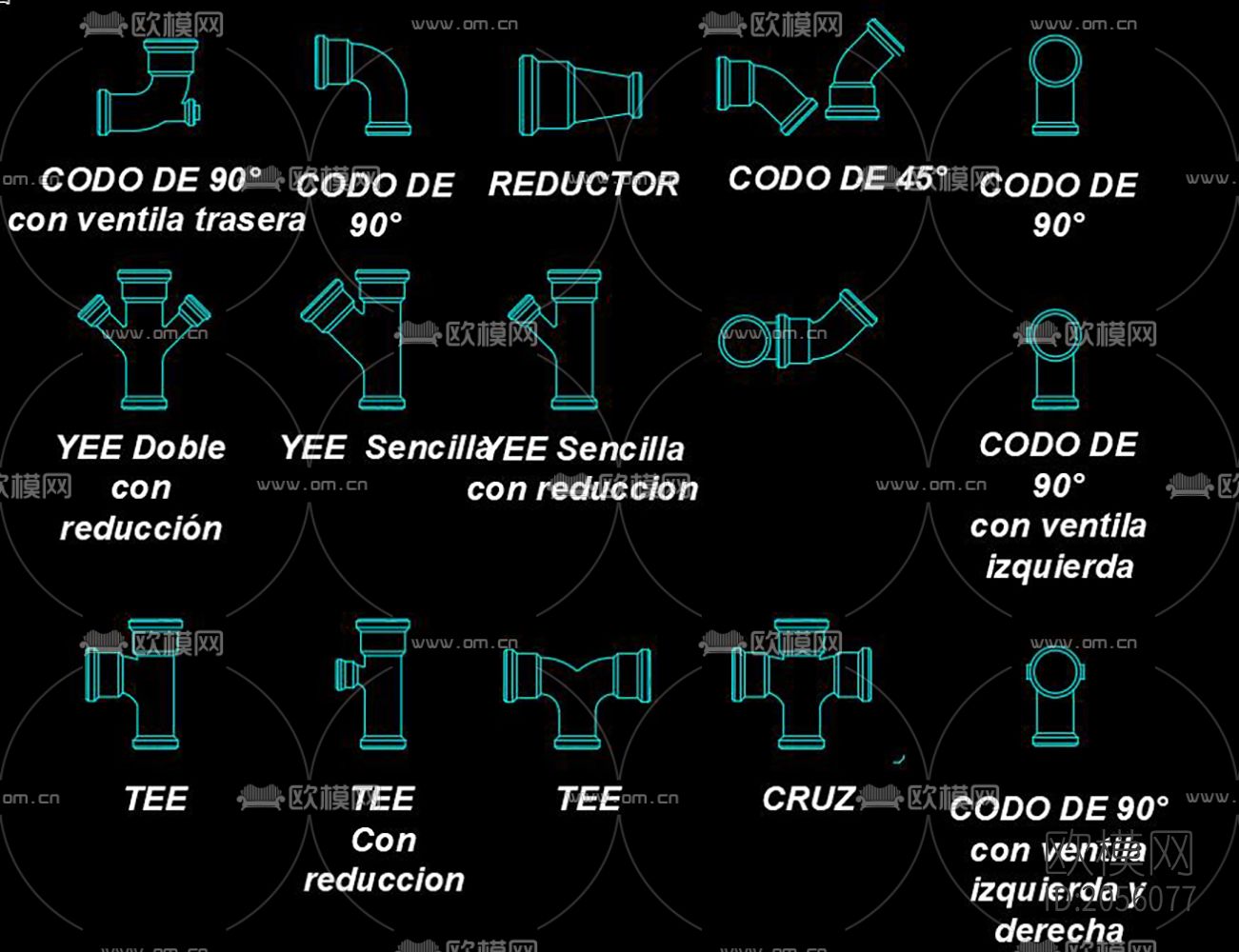 管件cad图库下载（渲染图5）