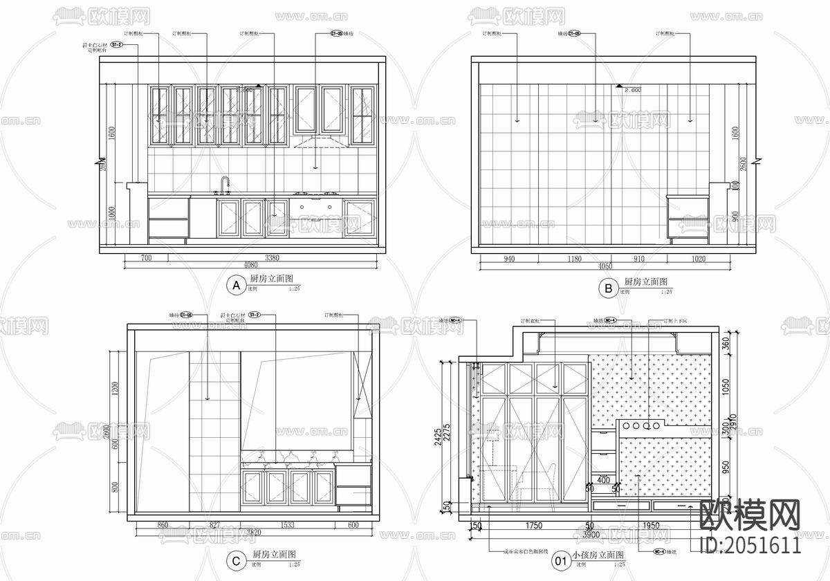 180㎡大平层CAD施工图下载（渲染图8）