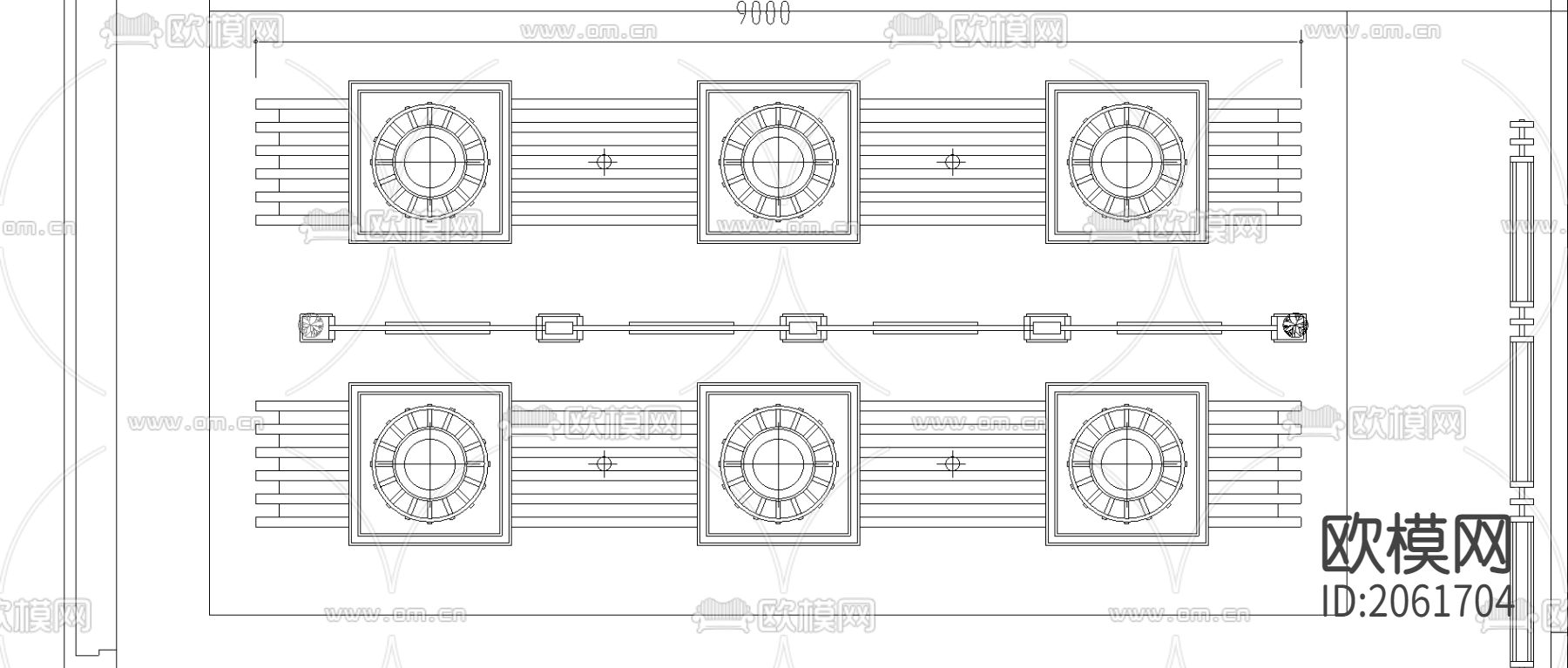 某餐厅建筑CAD施工图下载（渲染图3）