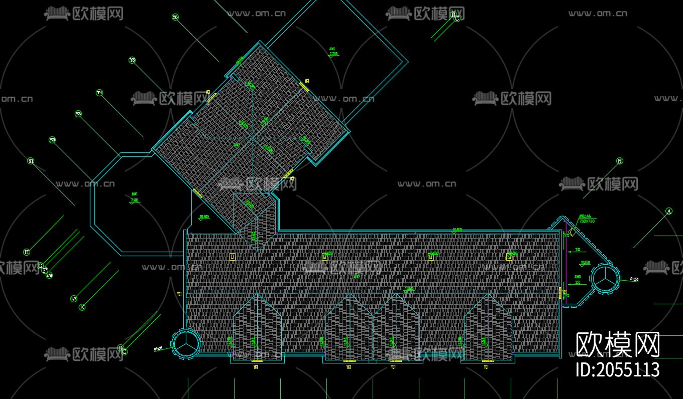 欧式cad建筑施工图下载（渲染图7）
