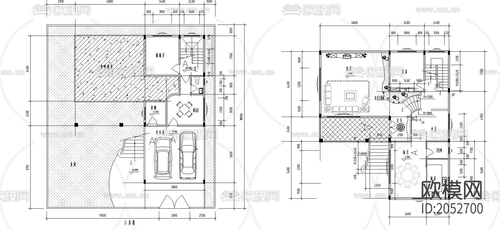 别墅建筑cad施工图下载（渲染图3）