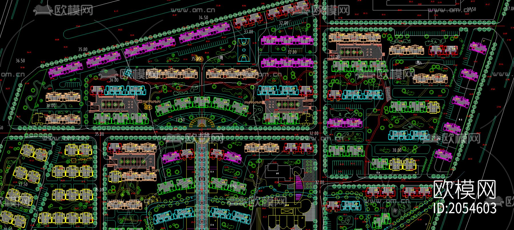 山庄规划总平面图下载（渲染图2）