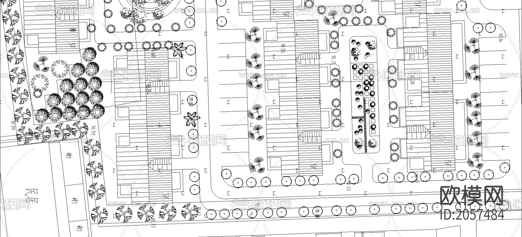 住宅小区规划cad施工图下载（渲染图2）