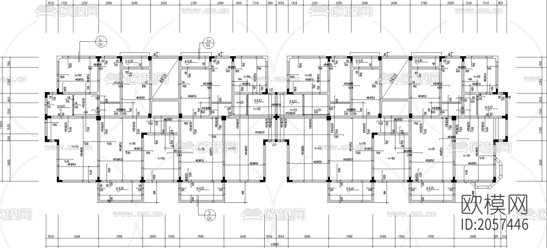 异型柱结构住宅cad施工图下载（渲染图4）