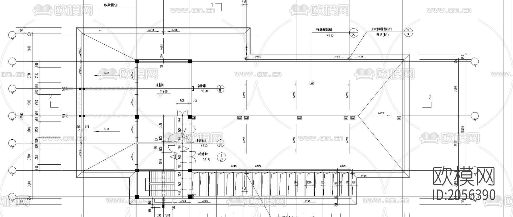 洗浴中心cad图纸下载（渲染图6）
