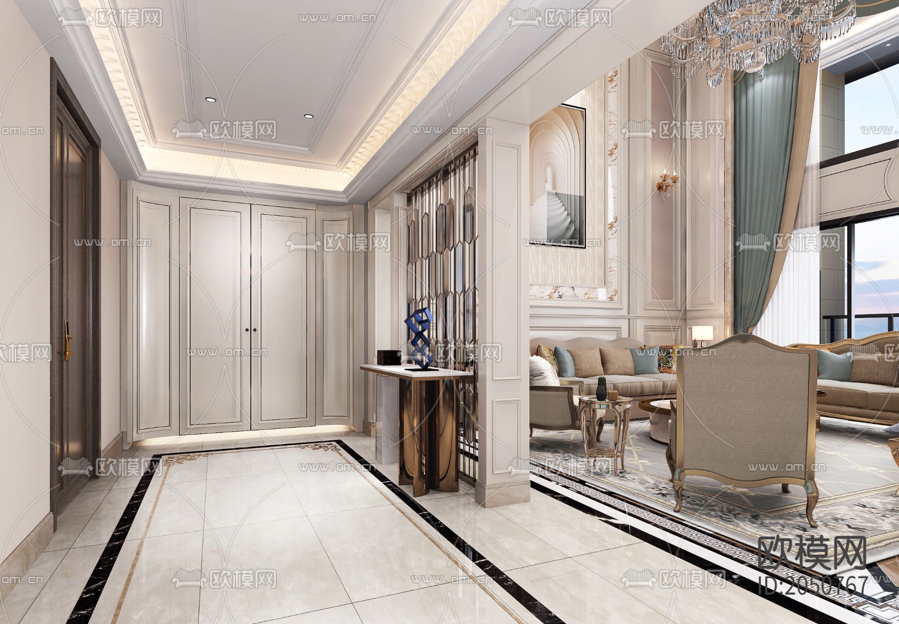 别墅cad平面图下载（渲染图7）