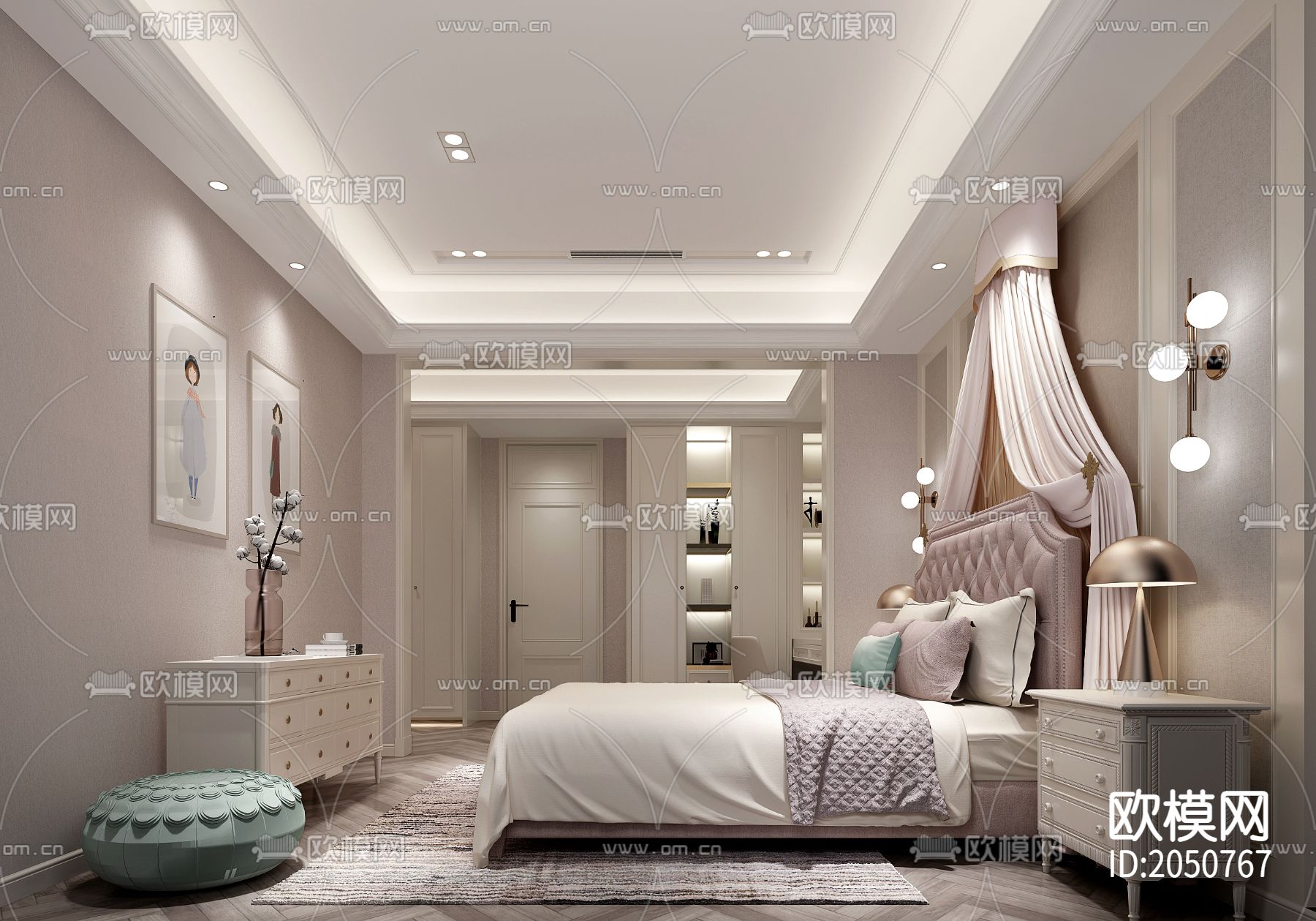 别墅cad平面图下载（渲染图2）