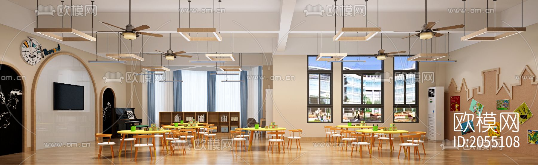 幼儿园cad施工图下载（渲染图3）