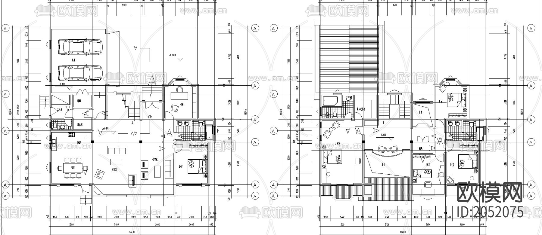 别墅建筑cad施工图下载（渲染图2）