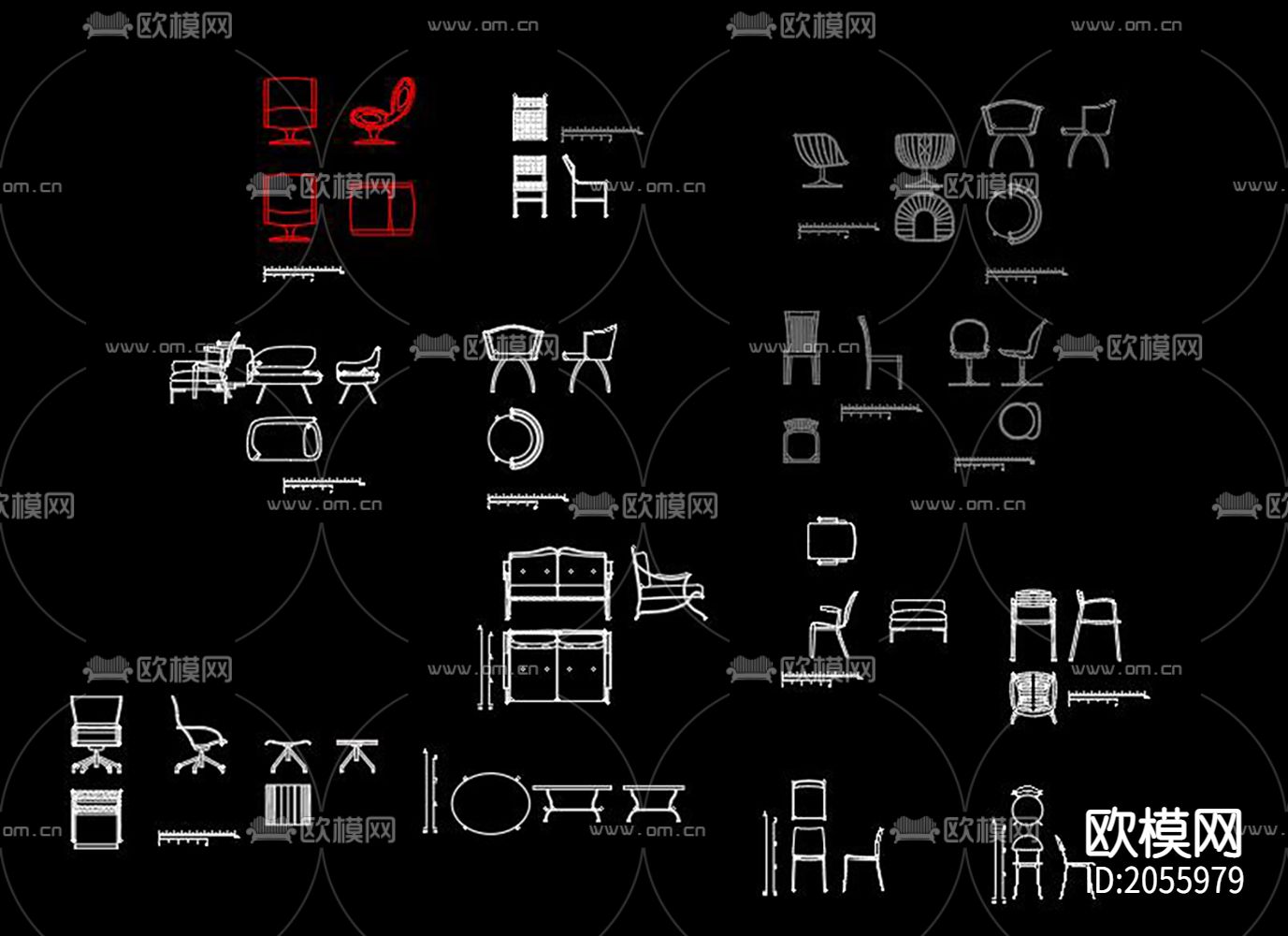 家具cad图库下载（渲染图5）