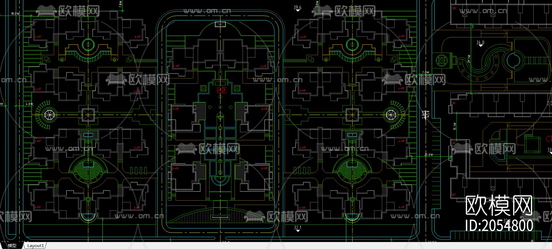 景观总平面施工图下载（渲染图1）