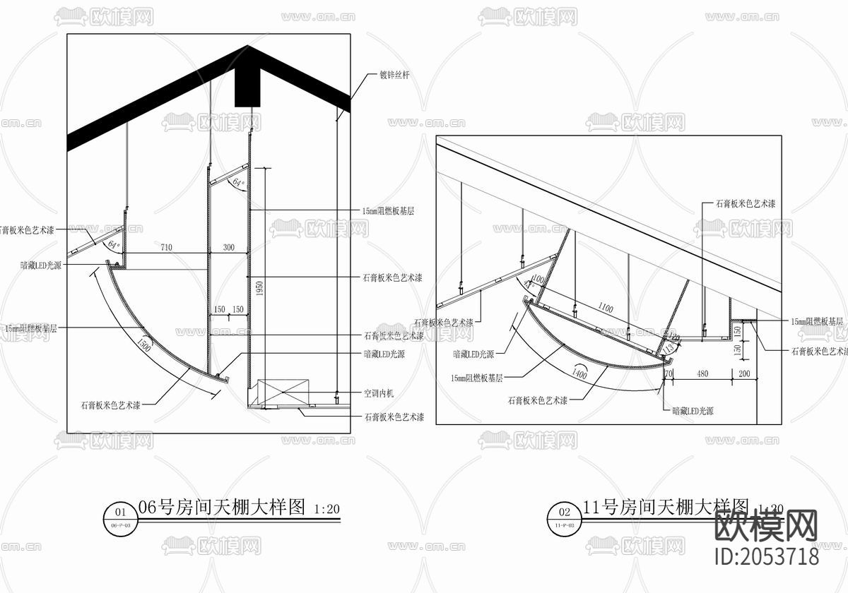 民宿客房cad施工图下载（渲染图8）