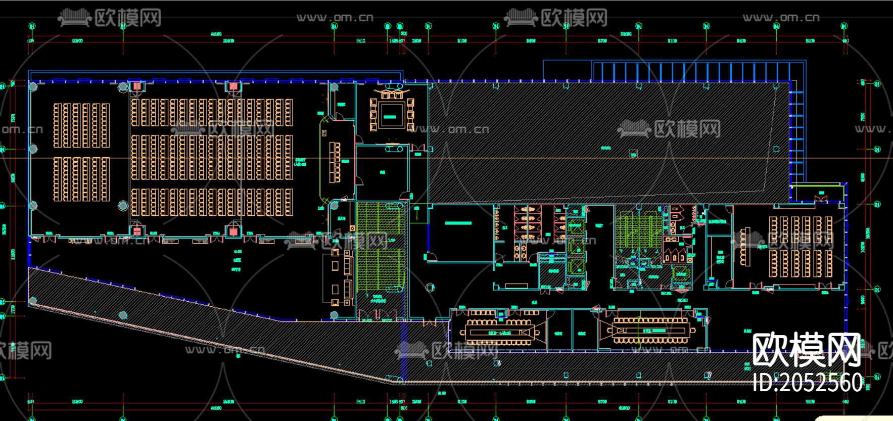 会议室cad施工图下载（渲染图1）