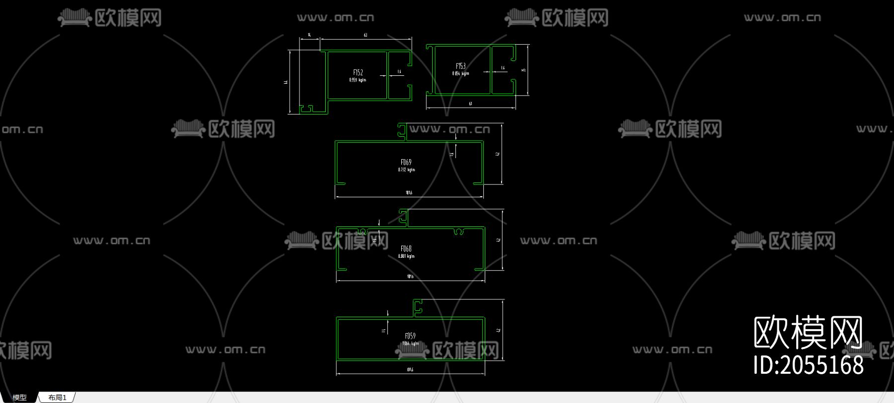 铝合金型材节点大样图下载