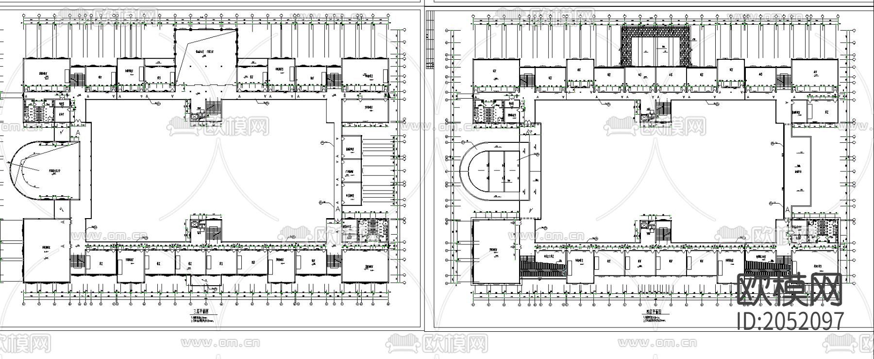 某工业大学艺术楼CAD施工图下载（渲染图4）
