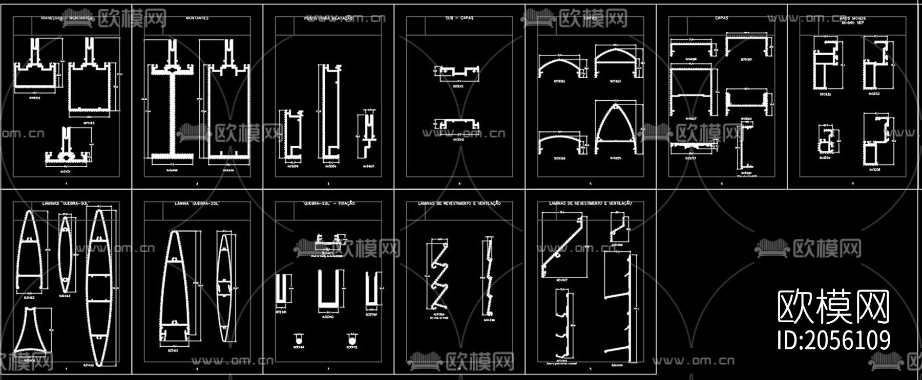 铝型材节点大样图下载（渲染图3）