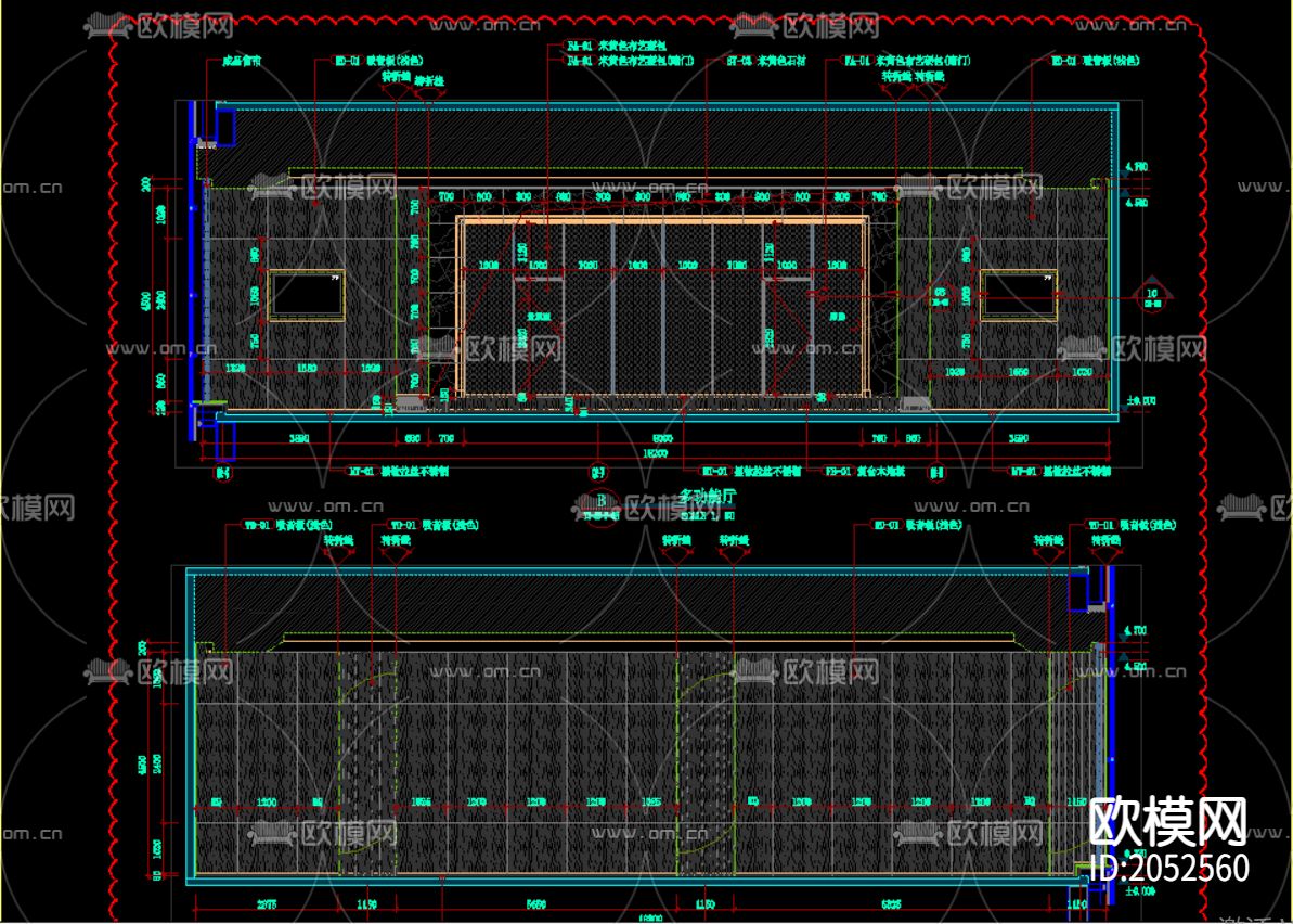 会议室cad施工图下载（渲染图6）
