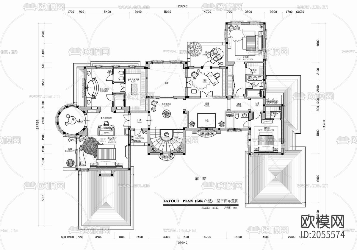 别墅住宅cad施工图下载（渲染图3）