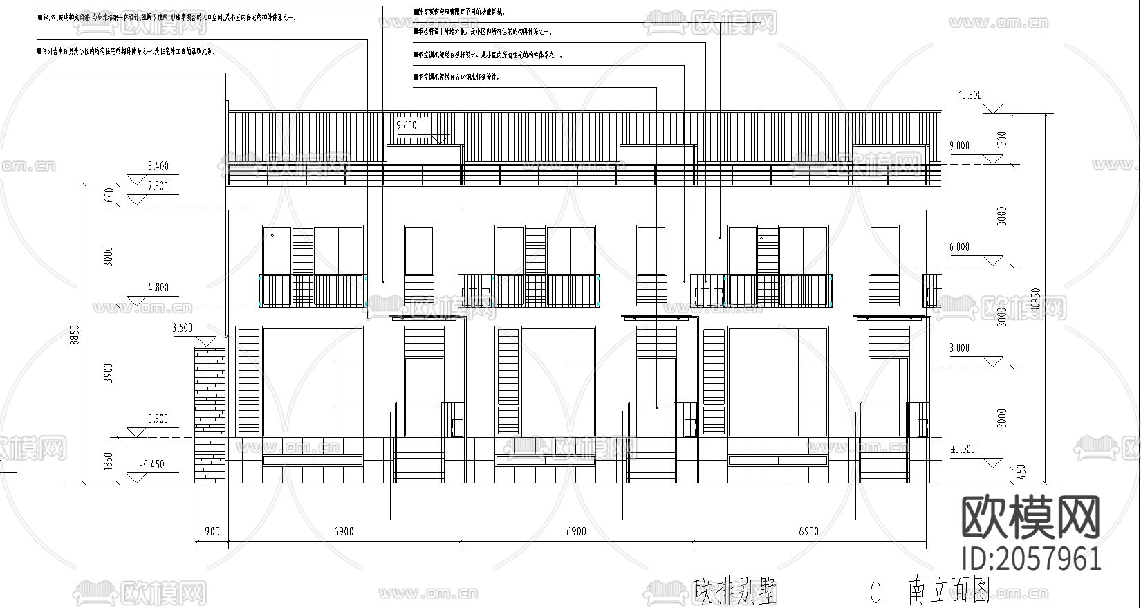别墅建筑cad施工图下载（渲染图2）