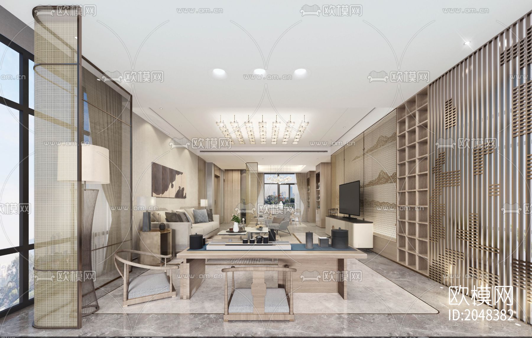 样板房cad施工图下载（渲染图3）