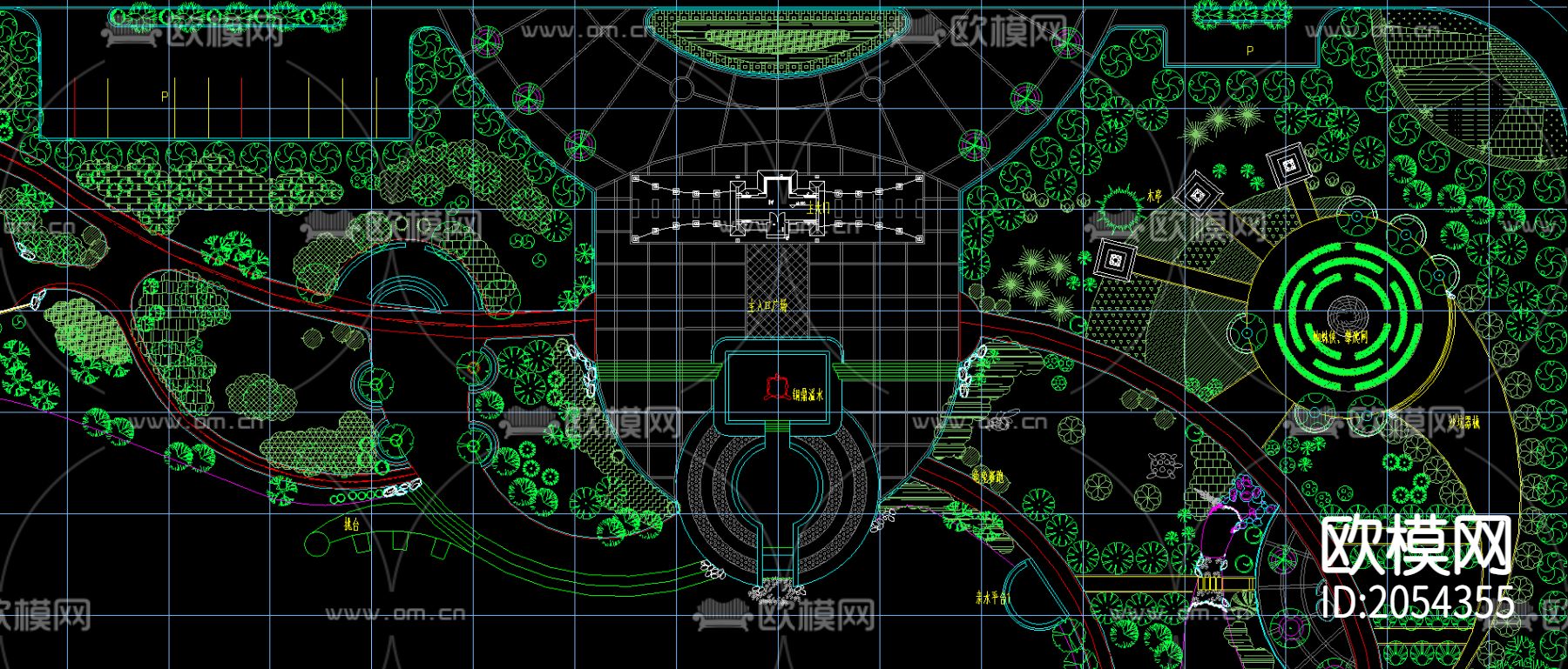 公园景观规划cad施工图下载（渲染图2）