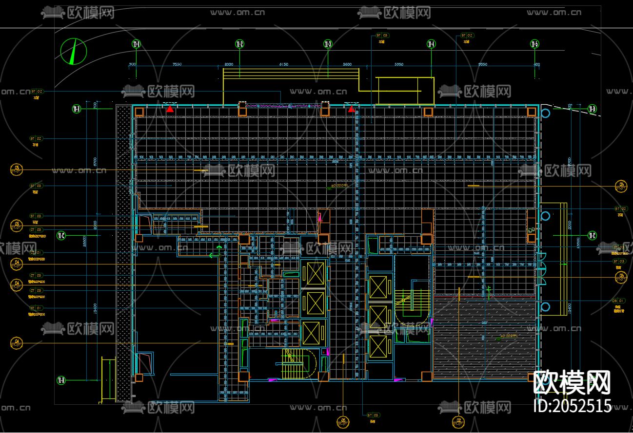 辦公樓cad施工圖下載（渲染圖4）